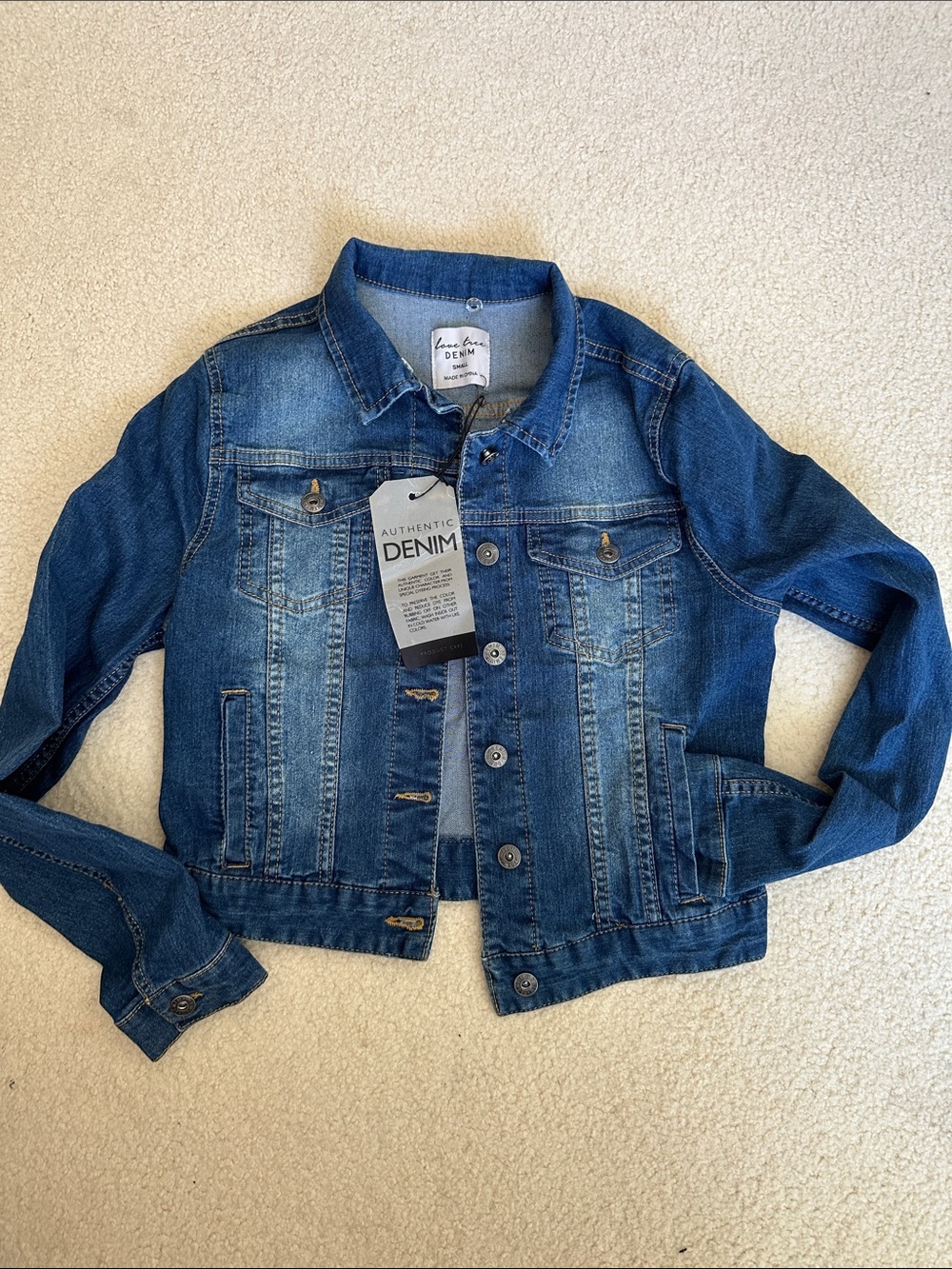 Love Tree Girls' Dark Blue Denim Jacket